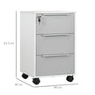 3-drawer lockable filing cabinet – image 3