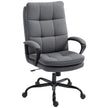 HOMCOM Double Padded Linen-Look Office Chair - Charcoal Grey