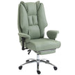 HOMCOM Executive Office Chair, Reclining Desk Chair with Footrest, Adjustable Armrests, Pet Friendly Faux Leather, Green – view 10