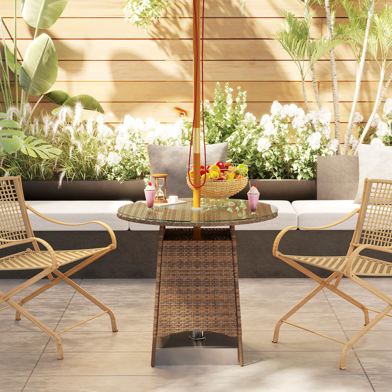 Round rattan garden table – image 10