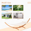 Outsunny Outdoor Garden Hammock with Wooden Stand Swing Hanging Bed for Patio White – view 7