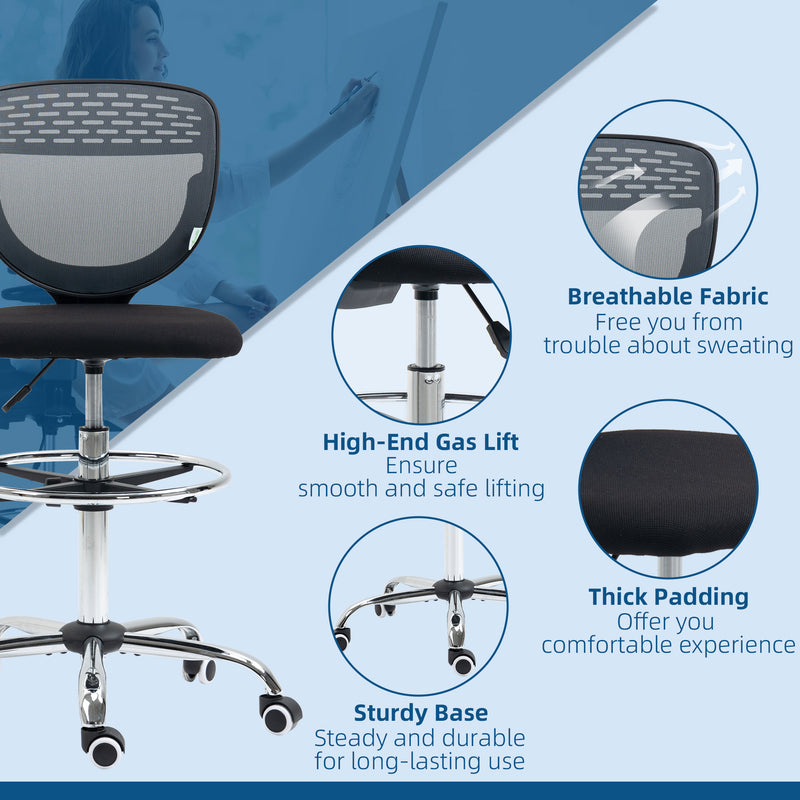 Tall mesh draughtsman chair – image 8