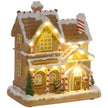 Musical gingerbread house with warm white lights