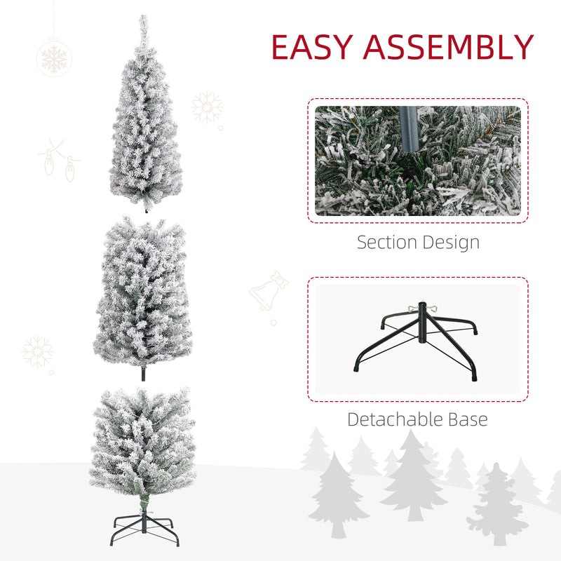 7ft pre-lit decorated flocked Christmas tree – image 7