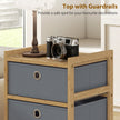 HOMCOM Chest of Drawers, 4 Fabric Drawers Narrow Dresser with Bamboo Frame, Light Grey – view 5