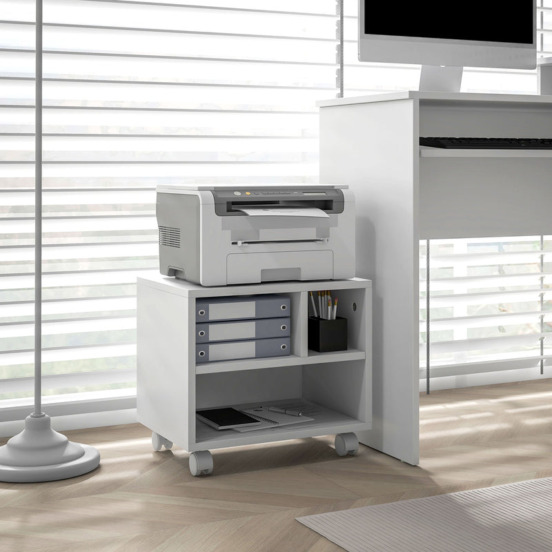 White mobile printer cabinet – image 2