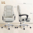 HOMCOM Office Chair with 6-point Vibration Massage and Heat, Fabric Desk Chair with Footrest, High Back, Cream White – view 3