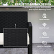 Beige rattan garden bench – image 5