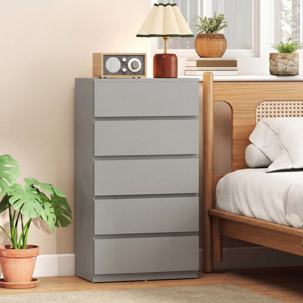 HOMCOM Chest of Drawers, 5-Drawer Storage Cabinets, Modern Dresser, Storage Drawer Unit for Bedroom – view 2