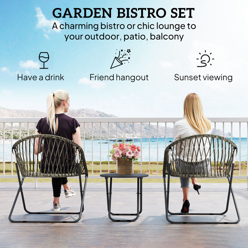Folding rattan bistro set – image 4