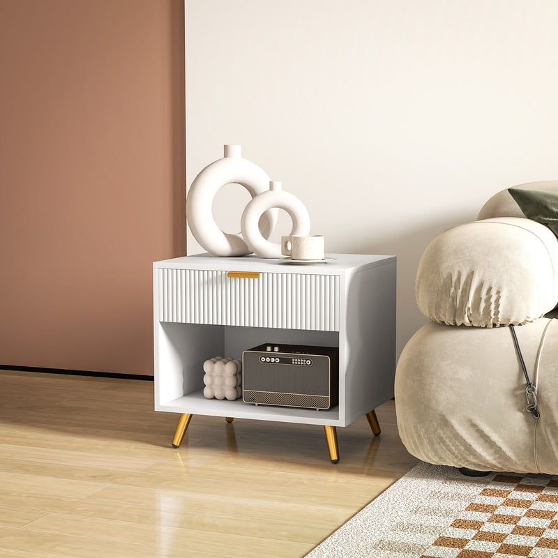 White & gold bedside table – image 10