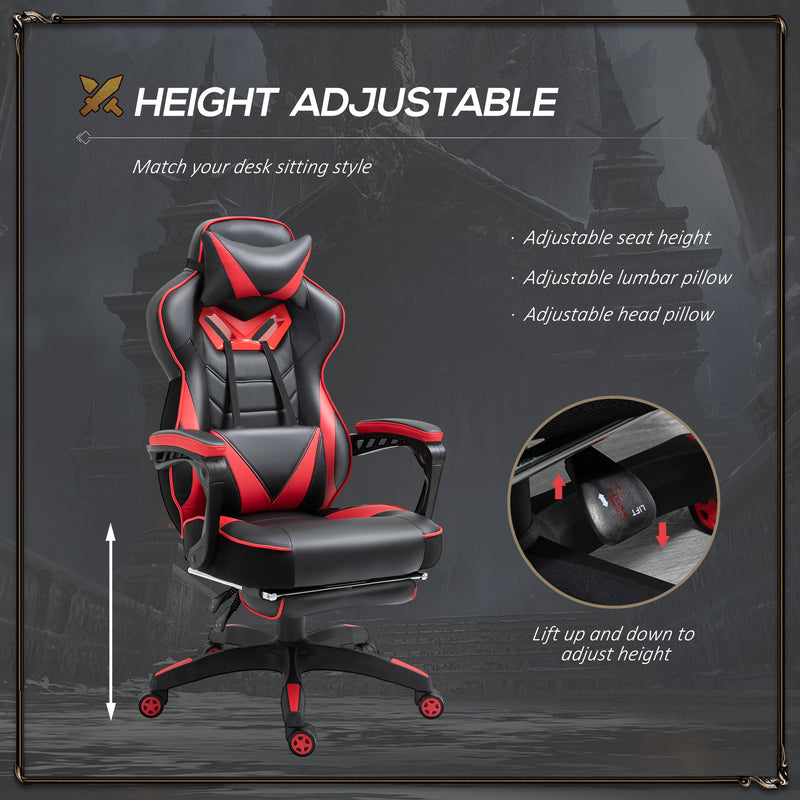 Racing gaming chair with footrest – image 4