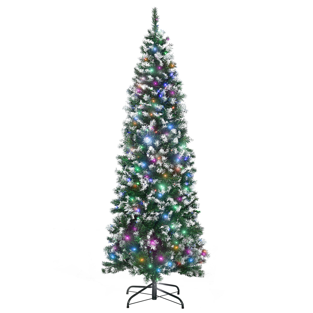 6ft slim pre-lit pencil Christmas tree with 300 multi-colour LED lights