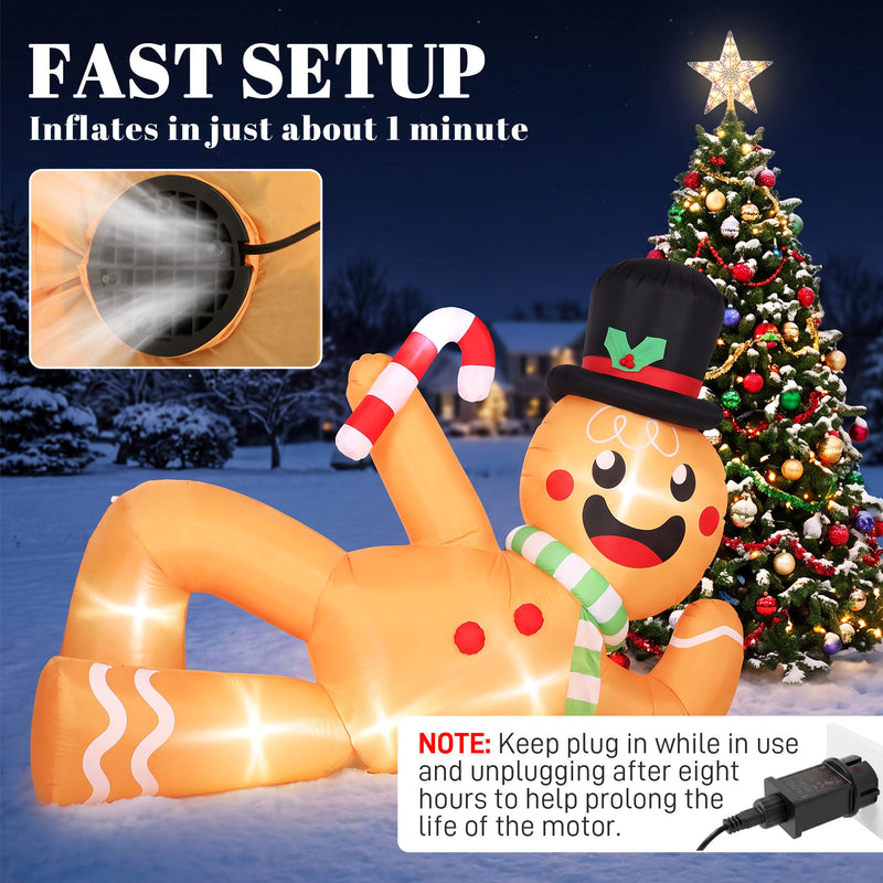 Built-in fan used to inflate the Christmas display