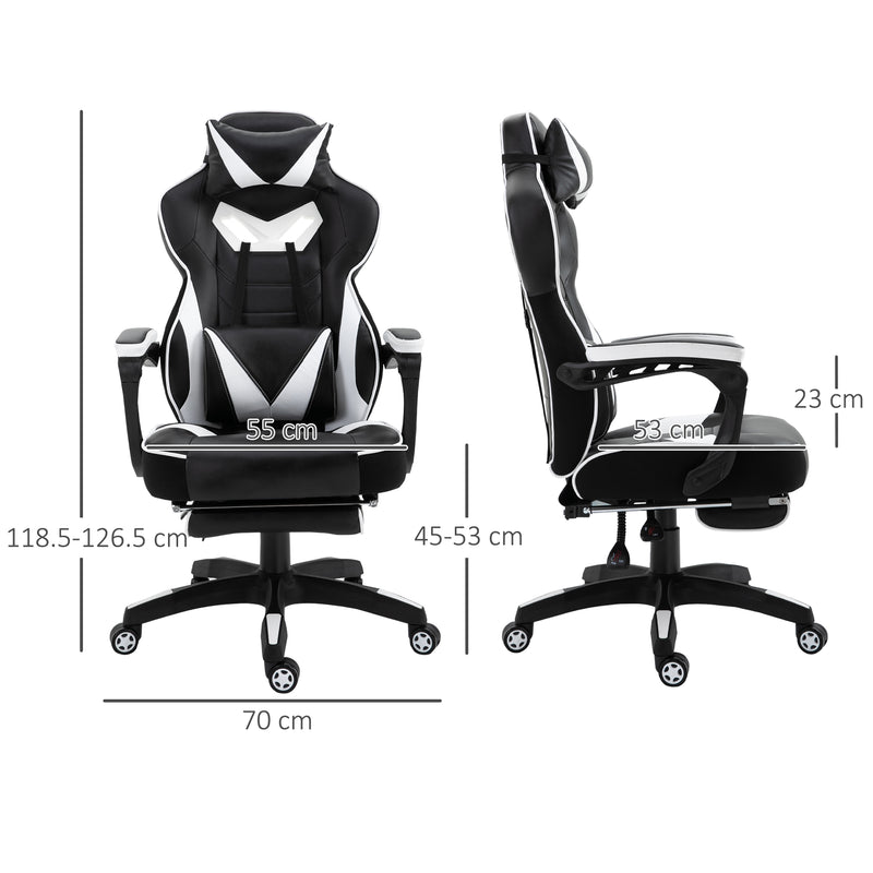 Racing gaming chair with footrest – image 3