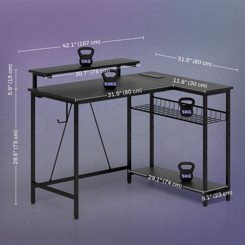 L-shaped LED gaming desk – image 3