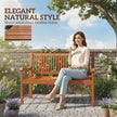 Outsunny Garden Bench 2 Seater, Wooden Outdoor Bench with Waterproof Cover, Garden Seat with Ergonomic Backrest – view 8