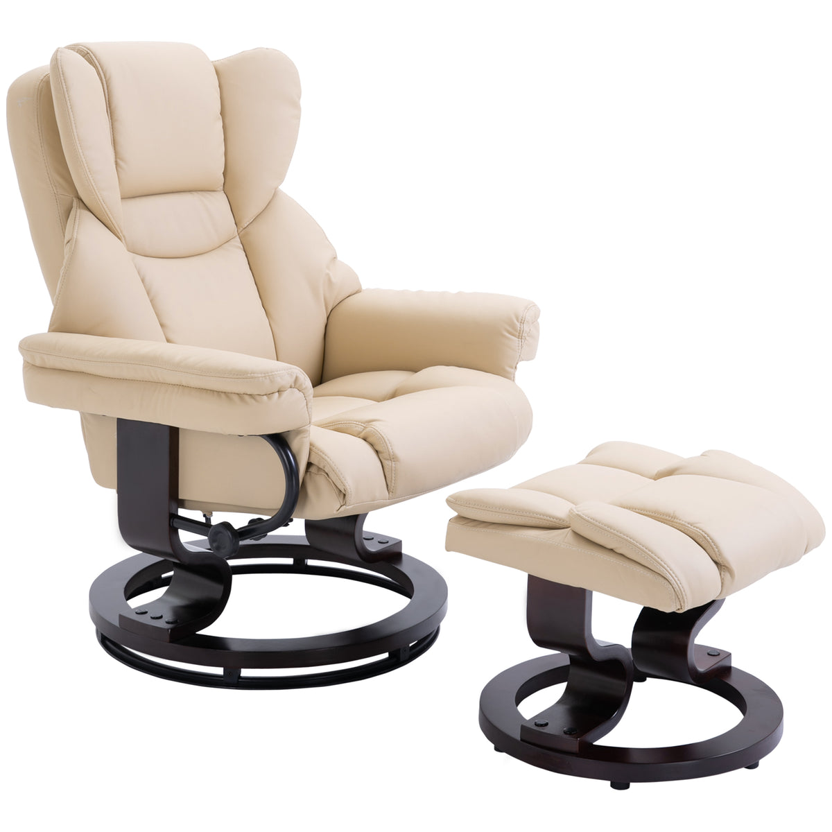 145° Executive Swivel Recliner & Footstool – Cream