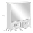 White mirror cabinet with vented base – image 3