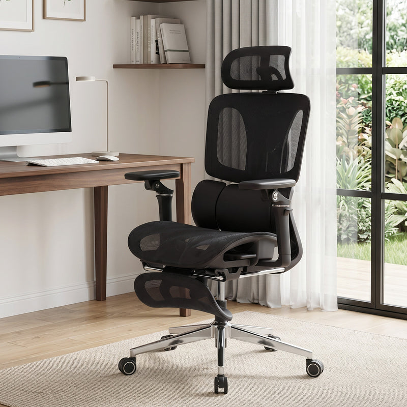 HOMCOM Ergonomic Office Chair, High Back Mesh Desk Chair, Black – view 10
