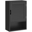 Black 40 cm wall-mounted bathroom cabinet with louvred door and open lower compartment