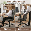 HOMCOM Office Chair, Ergonomic Desk Chair with Flip-up Armrest, Pocket Springs, Swivel Wheels, Adjustable Height, Dark – view 5
