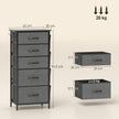 5-drawer fabric chest with side pockets – image 3