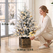 90 cm pre-lit flocked tabletop tree – image 3