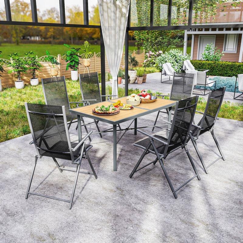 6-seater steel garden table – image 8