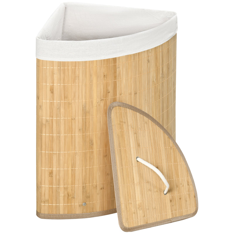 Corner bamboo laundry basket – image 10