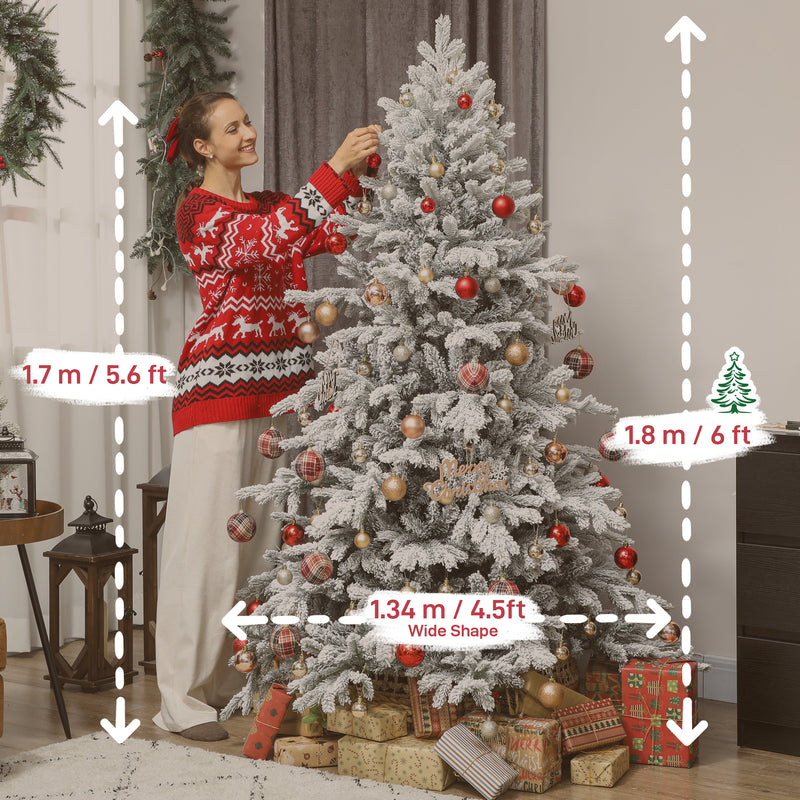 6ft snow-flocked Christmas tree – image 3