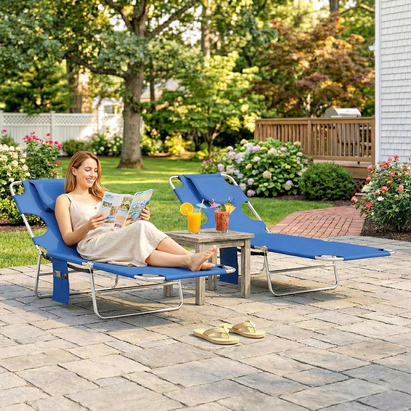 Sun loungers with reading hole – image 2