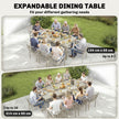 Extending garden dining table light grey wood effect – image 4