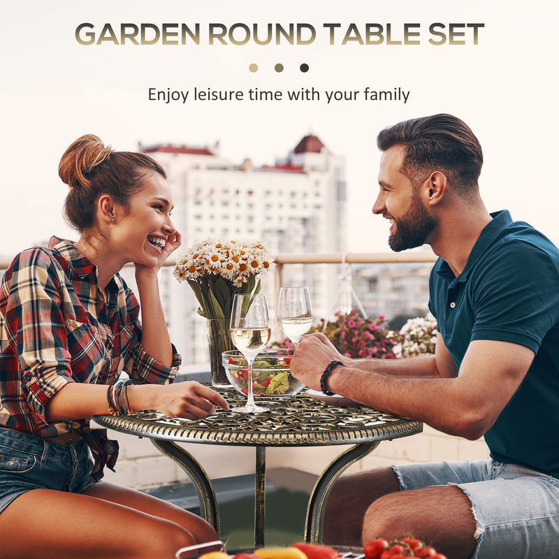 Floral cast aluminium bistro set – image 6