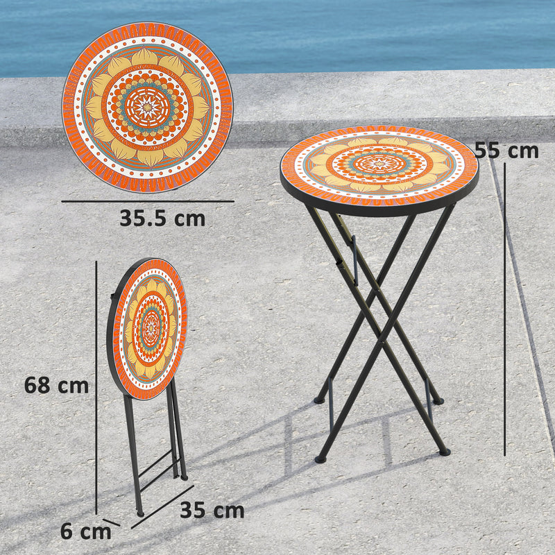 Folding mosaic side table – image 3