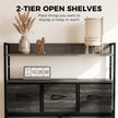 HOMCOM Chest of Drawers, Bedroom Fabric Dresser with 7 Drawers, Storage Organiser Unit with Open Shelves, Grey – view 5