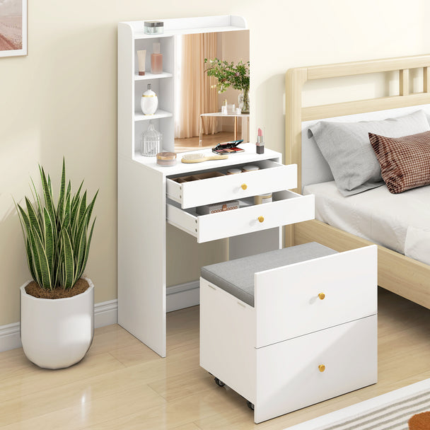 Compact dressing table with stool – image 2