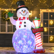 8ft Snowman displayed outside a decorated home