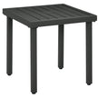 Grey 51 cm square steel garden side table with parasol hole