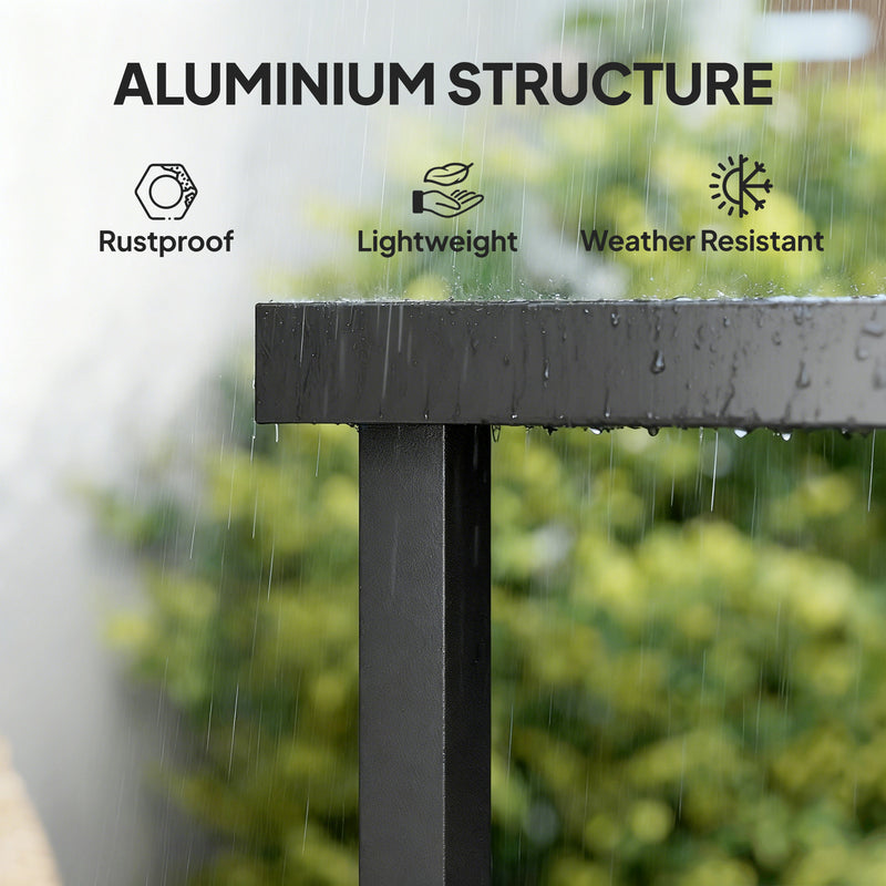 Square wood-effect garden table – image 6