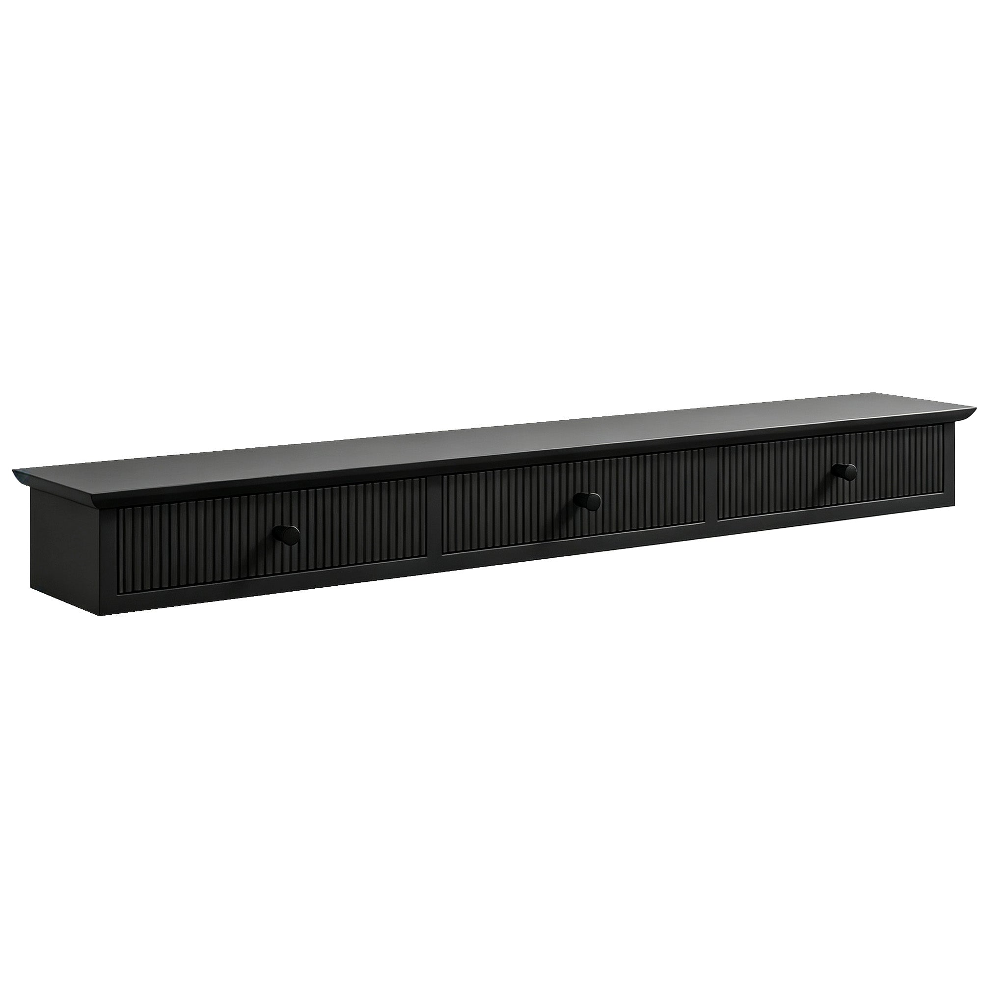 Shelf Wall-Mounted Storage Shelf Shelving Unit MDF 93 x 15 x 10 cm Entryway Kitchen Living Room, Black
