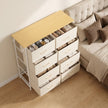 HOMCOM Chest of Drawers, Dresser with 8 Fabric Drawers, Tall Storage Unit with 4 Pockets and 2 Hooks Steel Frame, Beige – view 8