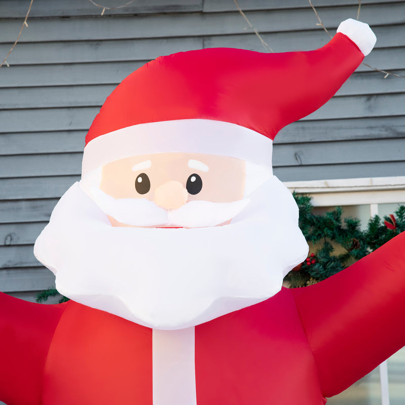 Close-up of a decorative detail on the 8ft inflatable Santa