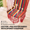 Outsunny Hammock Chair Swing Colourful Striped Tree Hanging Seat Porch Indoor Outdoor Fabric Garden Furniture – view 5