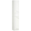 White high gloss tall bathroom cabinet with push-to-open doors and drawer