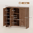 HOMCOM Sideboard Cabinet, Modern Storage Cabinet with 3 Doors and Adjustable Shelves for Living Room, Dining Room, Brown – view 3
