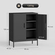 HOMCOM Metal Storage Cabinet with Lock and Adjustable Shelves - Black – view 3