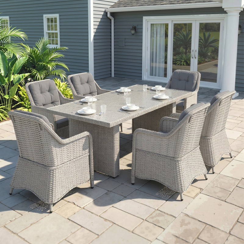 Aluminium rattan dining set – image 2