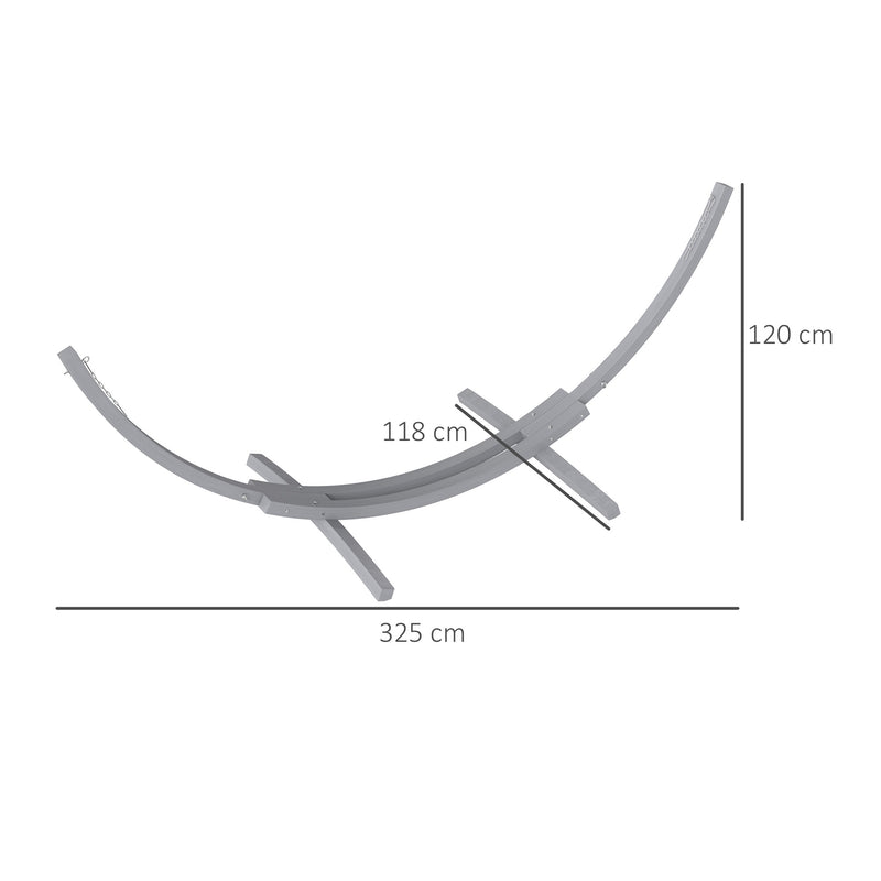 Outsunny 3.25m Wooden Hammock Stand Universal Fit Garden Picnic Camp Accessories, Grey – view 3