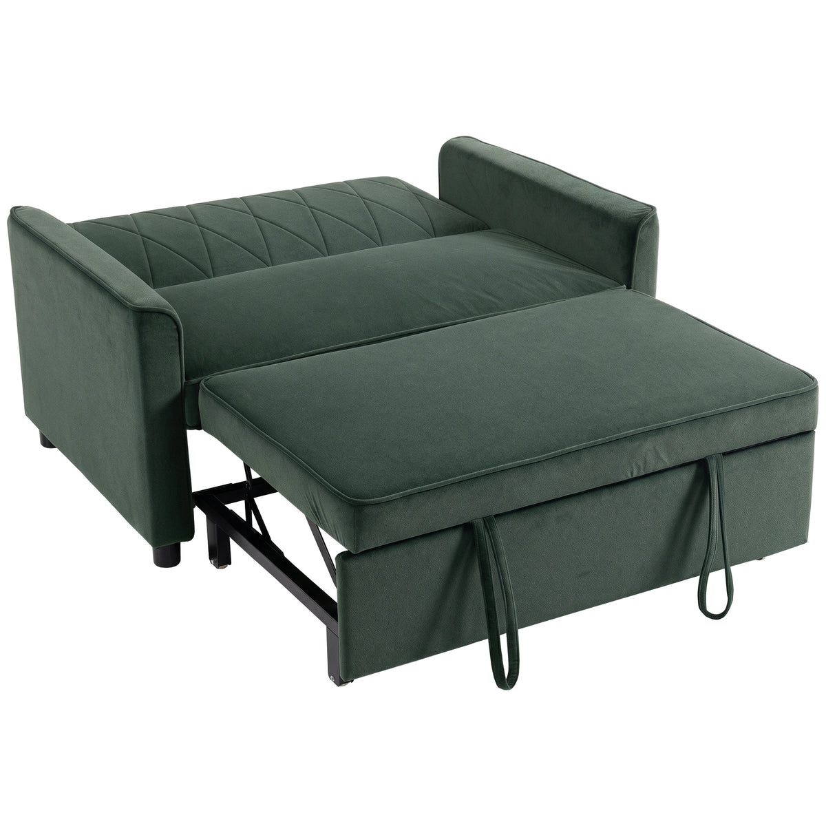 3-in-1 Pull-Out Sofa Bed – Dark Green